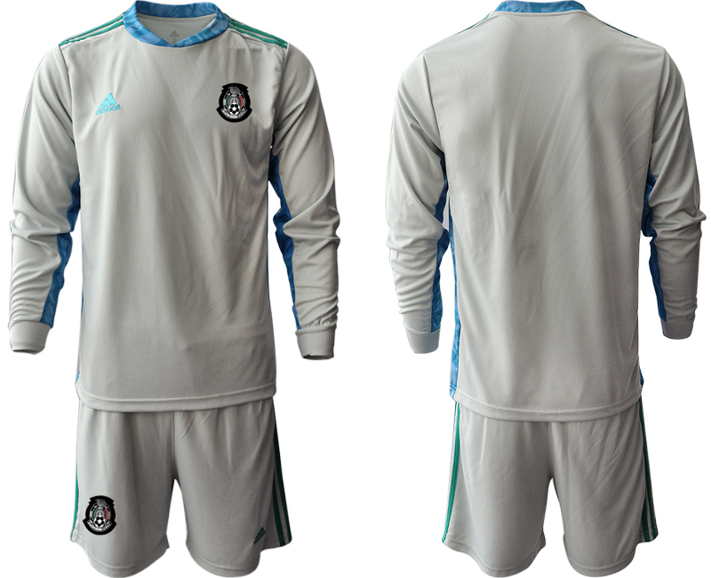 Men 2020-2021 Season National team Mexico goalkeeper Long sleeve grey Soccer Jersey->united states jersey->Soccer Country Jersey
